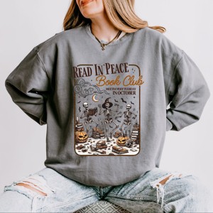 Simply Sage Market Read In Peace Book Club Lightweight Garment Dyed Sweatshirt - 1 of 3