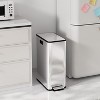 56L/14.8Gal Trash Can with Butterfly Lid,2 * 7.4Gal Dual Compartments Garbage Can with Wing Lid,Stainless Steel Trash Bin with Removable Buckets - 4 of 4