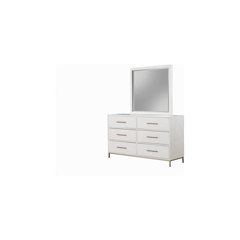 Alpine Furniture Madelyn Mahogany and Veneer Dresser Mirror, White, 1 of 5