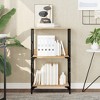 CLIHOME 3-Tier Decorative Bookshelf Open Display Shelves Storage Rack Metal Frame - 2 of 4