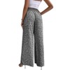Coolmee Womens Casual Loose Fit Palazzo Pants Elastic High Waist Lounge Long Wide Leg Trousers - 4 of 4