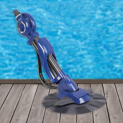 Blue and Gray Automatic Swimming Pool Cleaning System with Hoses