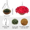 2Pcs Artificial Hanging Geraniums Plant with Brown Basket, 12 Pcs Geraniums Flowers for Christmas, Front Porch, Garden, Patio, Home Decor - 4 of 4