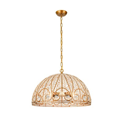 LLHZSY Retro Antique Sphere Crystal Chandelier Adjustable Dining Room Chandelier - Brass - W11.8"/17.82"/23.62"