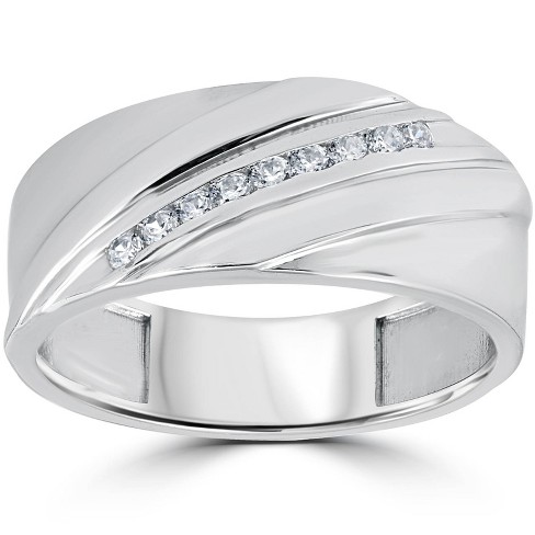 Pompeii3 1/6CT Mens Diamond Ring 10K White Gold - image 1 of 4