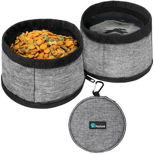 PetAmi Collapsible Dog Food and Water Bowls, 2 Travel Bowls, Portable Pet Dish No Spill, Foldable Lightweight BPA Free Leakproof - 1 of 4