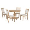 CAVINAS Round Dining Table Set for 4 Retro Wood Dining Set Pedestal Table Base with 4 Chairs for Kitchen - 2 of 4