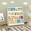 GlasFlength Decorative Bookshelf Creative and Unique Styling, Multifunctional Storage with Open Display Bookshelves, White,31.49”*11.81”*34.64" - 3 of 4