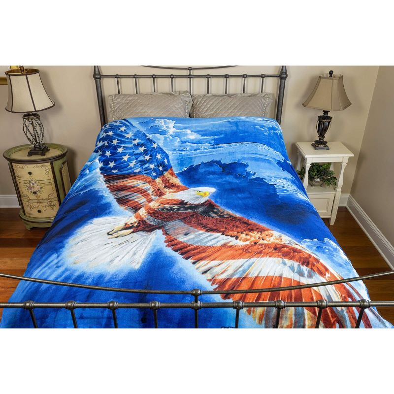 Dawhud Direct 50" x 60"  Wolves and Eagles Throw Blanket for Men, Women and Kids, 4 of 5