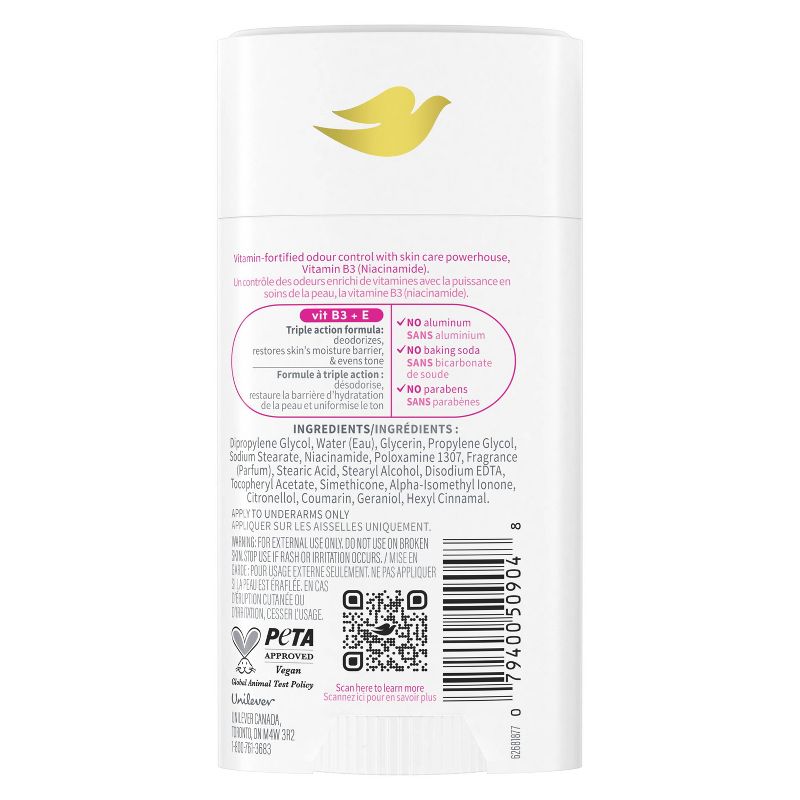 Dove Beauty VitaminCare+ Aluminum Free Raspberry &#38; Rose Deodorant Stick for Women - 2.6oz, 4 of 8