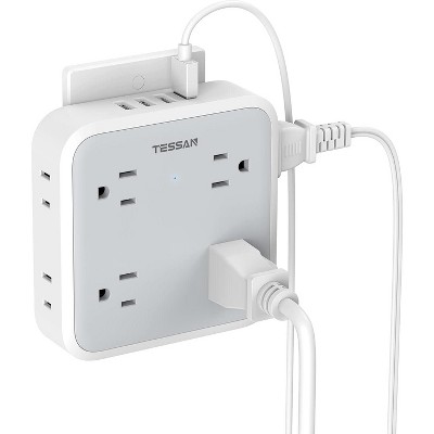USB Wall Charger, Surge Protector Outlet Extender, Outlet Splitter with USB C Charger Block, 8 AC Multiple Power Splitter Surge Protector for Home