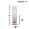 Possini Euro Design Midtown Modern Wall Light Sconces Set of 2 Burnished Brass Hardwire 4 1/2" Fixture White Glass for Bedroom Bathroom Vanity Reading - 4 of 4