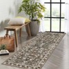 Retro Mottled Flowers Area Rug Boho Design Non-Shedding Easy Care Ideal for High Traffic Areas In Living Room Bedroom Office Kitchen - 2 of 4