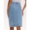 INSPIRE CHIC Women's Denim Button Down Pockets Western Bodycon Midi Jean Skirts - 4 of 4