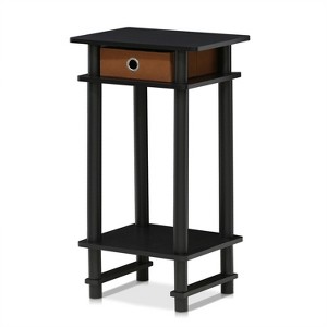 Furinno Turn-N-Tube Tall End Table with Bin, Espresso/Brown - 1 of 1