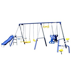 Sportspower Super 9 Metal Teeter Totter with 2 Kids' Glide Ride Roman Glider Standing Swing Set - 1 of 4