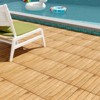 Costway 30 PCS Acacia Wood Flooring Tiles 12" x 12" Snap-in-place Patio Tiles for Porch - 4 of 4