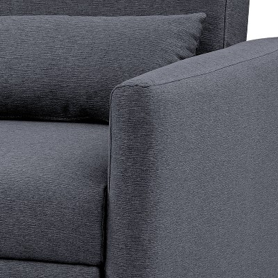 Navy Blue Convertible Sleeper Accent Chair with Wood Legs