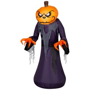 Gemmy Airblown Inflatable Pumpkin Reaper, 4 ft Tall, Multi - 1 of 4