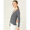 INSPIRE CHIC Women's Tie Front Long Sleeve Crop Ruffle Knit Cardigan Sweaters - 4 of 4