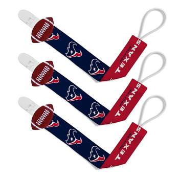 BabyFanatic Officially Licensed Unisex Baby Pacifier Clip 3-Pack NFL Houston Texans