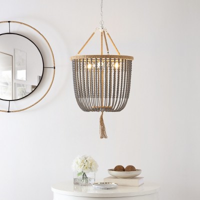 Angie 18" Grey Acrylic Beaded Pendant Light