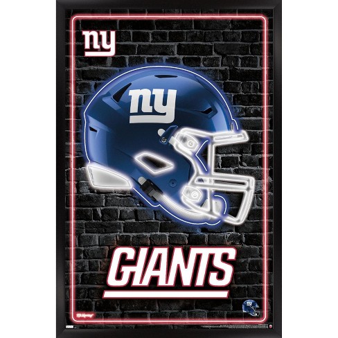 Trends International NFL New York Giants - Neon Helmet 23 Framed Wall Poster Prints Black Framed Version 14.725 x 22.375