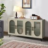 60'' Arched Glass Door Storage Cabinet with Adjustable Shelves,Accent Sideboard for Entryway or Living Room-Baofuwish - 2 of 4