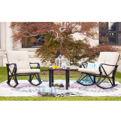 3pc Rocking Chair Patio Seating Set - Patio Festival