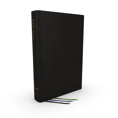 Net Bible, Thinline Large Print, Genuine Leather, Black, Comfort Print - by  Thomas Nelson (Leather Bound)