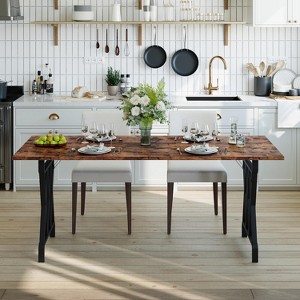 COZONY Farmhouse Dining Table for 4-8 People, 70.9" Rectangular Table with X-Bracket Frame - 1 of 4