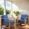 Wicker Patio Chairs Set of 2,Oversize Outdoor Patio Chairs with High Backrest Metal Armrest, All Weather PE Rattan Outdoor Seating for Porch Backyard - 2 of 4