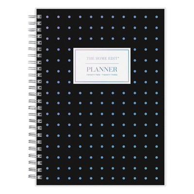 2022-23 Academic Planner Monthly Frosted Notes 5.875"x8.625" Party Dots Black - The Home Edit for Day Designer