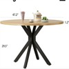 FONTOI Dining Tables, Rectangular Wood Kitchen Table with Sturdy Metal Frame, Stylish Design, Black, 47.2"*47.2"*29.5" - 4 of 4