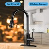 DOMETOUR 3-Mode Pull Down Kitchen Faucet, Single Handle, 360° Rotation, Stainless Steel, No Lead, Black - 2 of 4