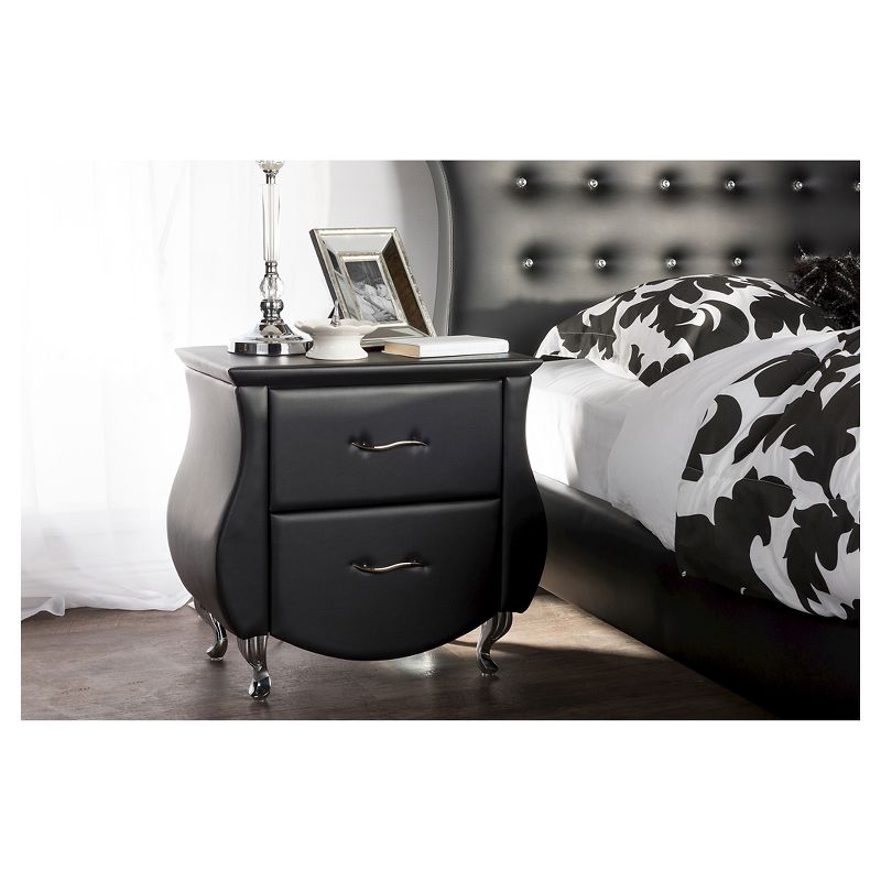 Erin Modern And Contemporary Faux Leather Upholstered Nightstand - Baxton Studio, 5 of 6