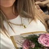 Sunburst Heart / 2-Tone Interlocking/CZ Evil Eye/Single Pearl/Love Heart Necklace for Women 18K Gold Chain Necklace Protection Prayer Faith Jewelry - 3 of 4