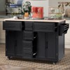Bella Depot 56.5'' Rolling Kitchen Cart on Wheels with 4 Doors, Kitchen Island with Drop Leaf, Power Outlet, Drawers and Adjustable Shelves - 2 of 4