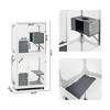 Wooden Patio Outdoor Cat Enclosure on Wheels,Outdoor Indoor Pet Climbing Cage with 2 Jumping Platforms & Weatherproof Asphalt Roof, Sliding Doors - 3 of 4