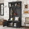 MOEPISY Hall Tree with Storage Shoe Bench for Entryway and Hallway, 4-in-1 Design Coat Racks with Hooks Black - 2 of 4