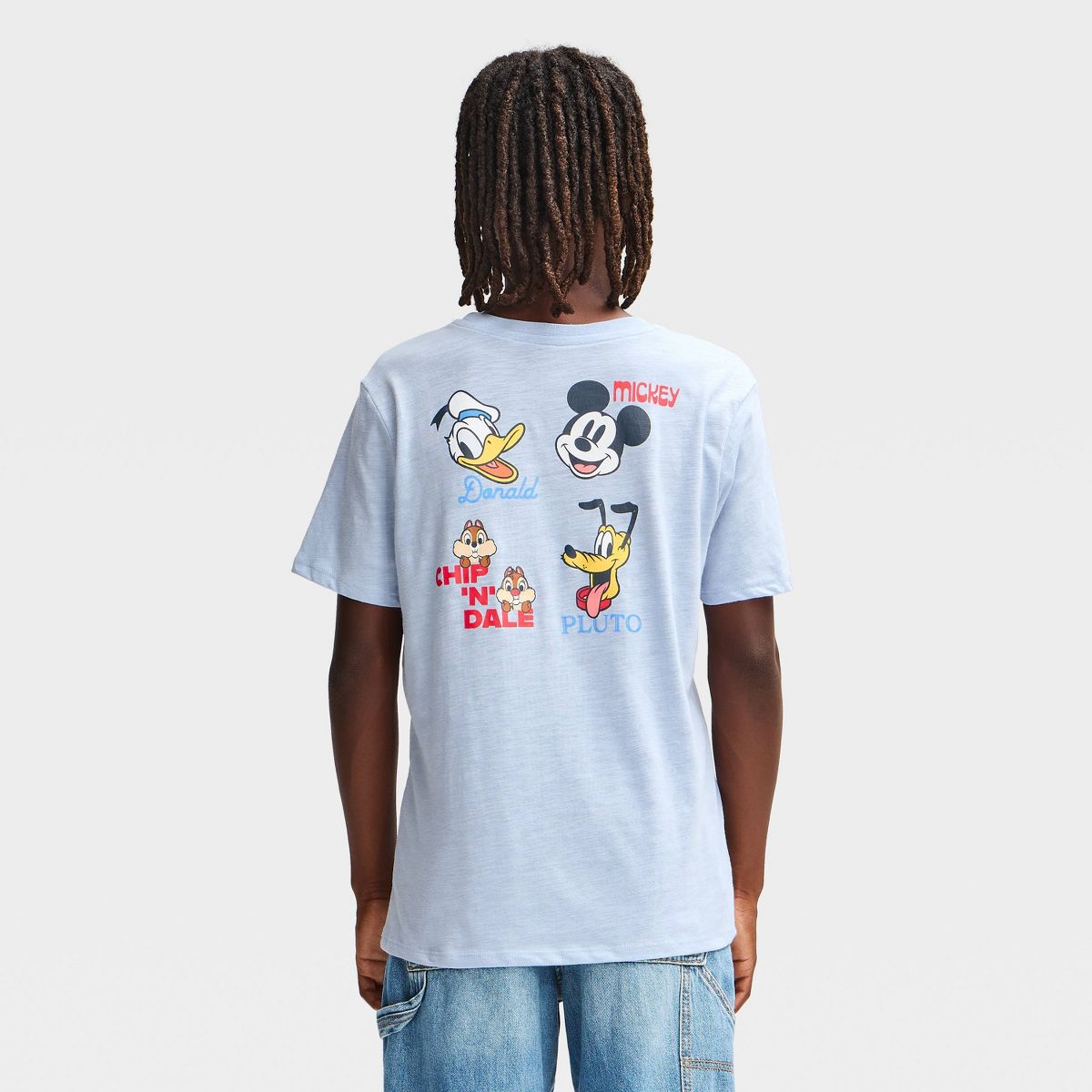 Boys' Disney Mickey Mouse & Friends Short Sleeve Front and Back Graphic T-Shirt - Light Blue - thumbnail 3