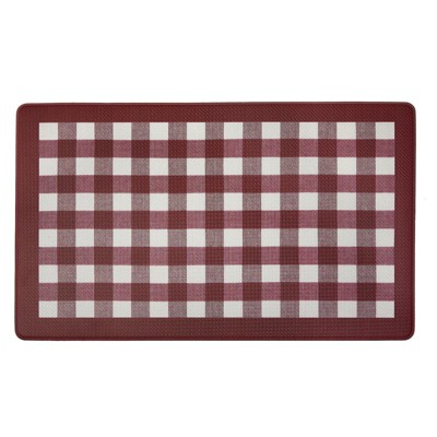 Farmlyn Creek Slip-resistant Kitchen Floor Mat, Half Round Red Kitchen Rug  With Rubber Backing For Office, Sink, Laundry Room, Red, 18x30 In : Target