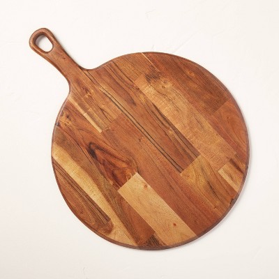20" Round Wooden Paddle Serving Board Brown - Hearth & Hand™ with Magnolia
