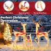 Tangkula 3-Piece Lighted Christmas Reindeer Family Set Xmas Lighted Deer Decorations with 440 Warm White LED Lights & Stakes - 4 of 4