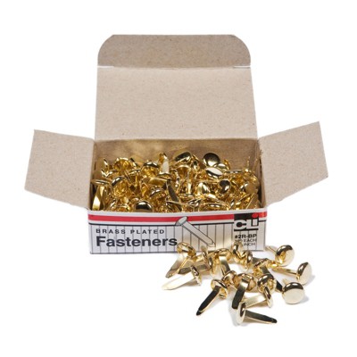 Charles Leonard Fasteners, Round Head, Brass Plated, 1/2 Inch Shank, 8 mm Head, 100/Pack (Case of 15)