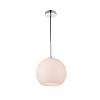 Elegant Lighting Baxter 1 Light Chrome Pendant With Frosted White Glass - 3 of 4