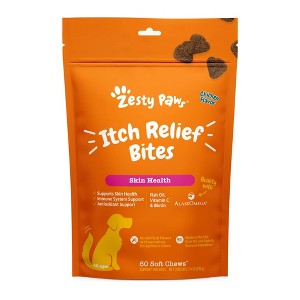Zesty Paws Itch Relief Bites Chicken Dog Vitamin and Supplements - 60ct - 1 of 4