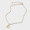 Round Snake Chain "A" Initial Necklace- A New Day™ Gold - 3 of 4