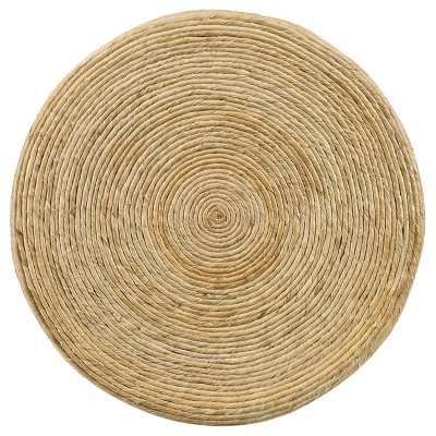 Natural Woven Rattan Round End Table with Storage