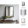 Metal & Glass Mirror with Mango Wood Shelf - Modern Rectangular Wall Mirror for Bathroom, Bedroom, Living Room, or Office - 3 of 4